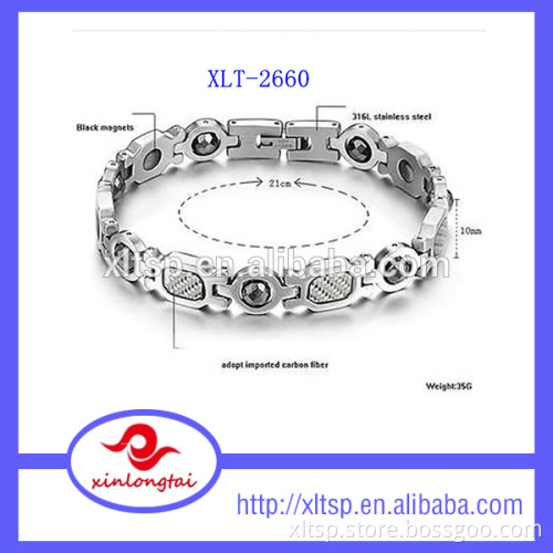 silver Carbon fiber mesh magnetic bracelet lady titanium germanium bracelet